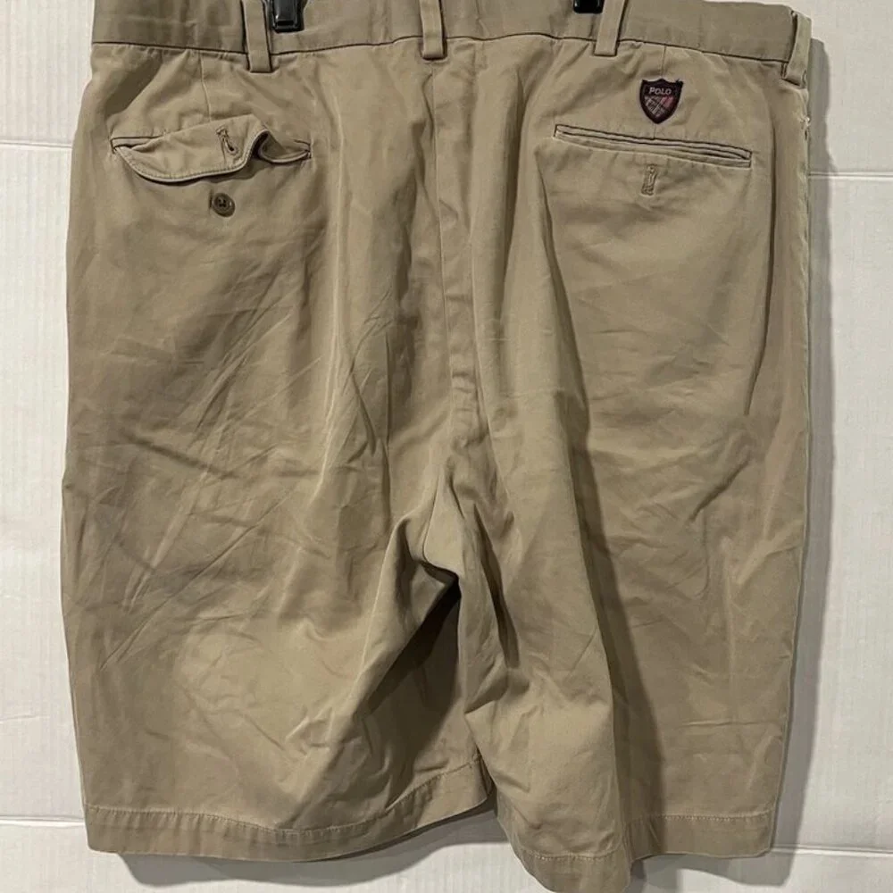Polo Golf Ralph Lauren Fairway Cotton 38 Tan Flat Front‎ Khaki Short